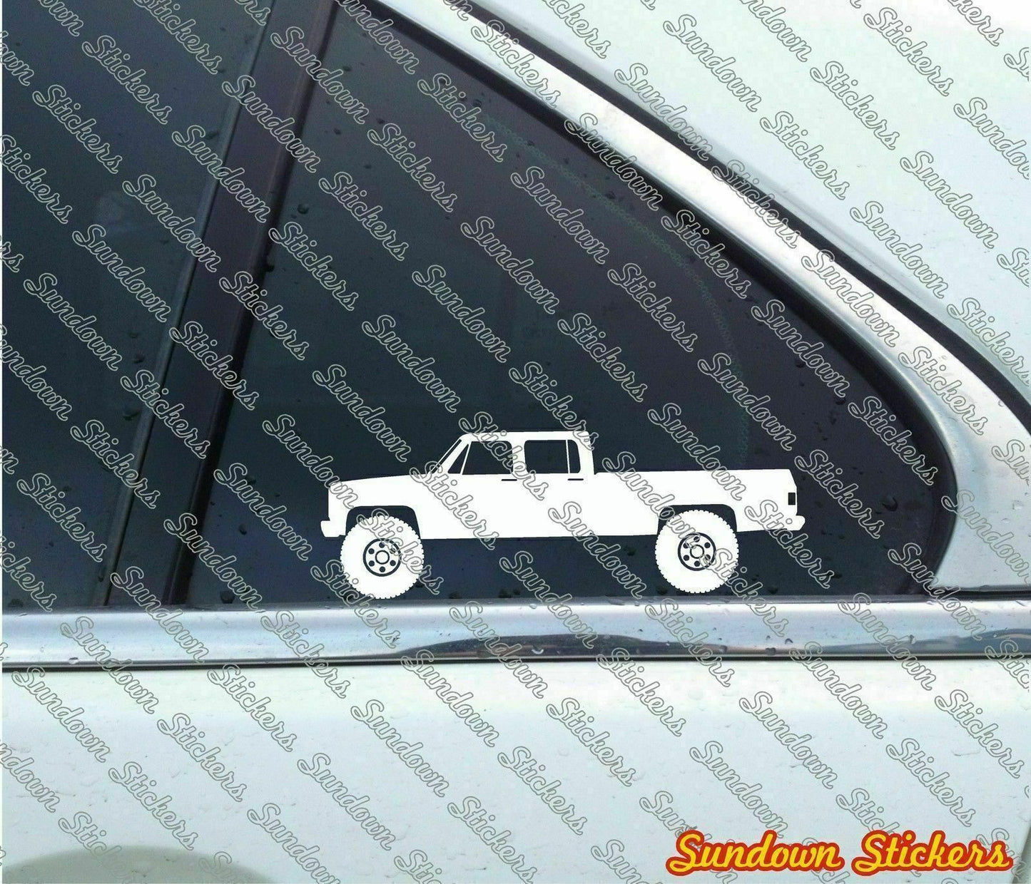 2x Lifted 4x4 stickers for Chevrolet C10 Crew cab long bed 1973-1987 classic T169