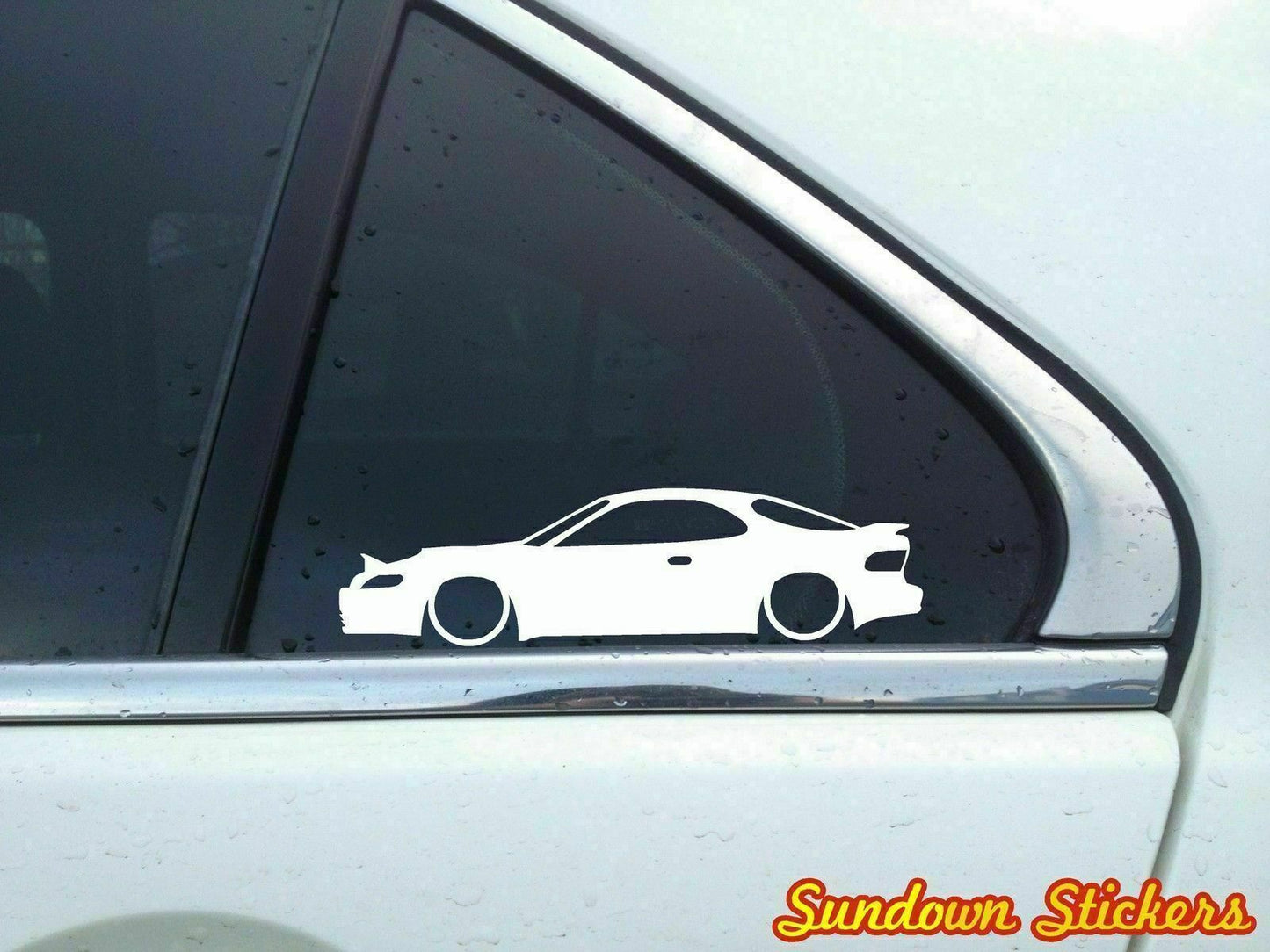 2x Lowered car outline stickers - for Toyota celica (T180) ST 185 GT-4 JDM L1039