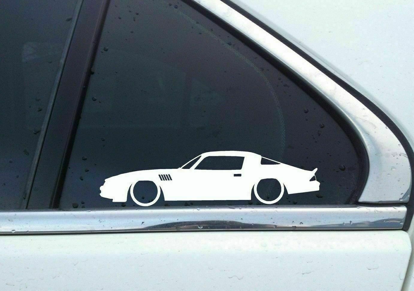 2x Lowered car stickers for Chevrolet Camaro Z28 2nd gen (late spec) classic L775