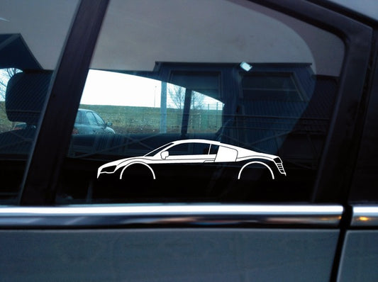 2X Supercar silhouette stickers for Audi R8 1st gen coupe 2007-2015