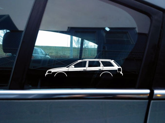 2X Car silhouette stickers - for Audi A6 S6, C5 (1997–2004) Avant wagon
