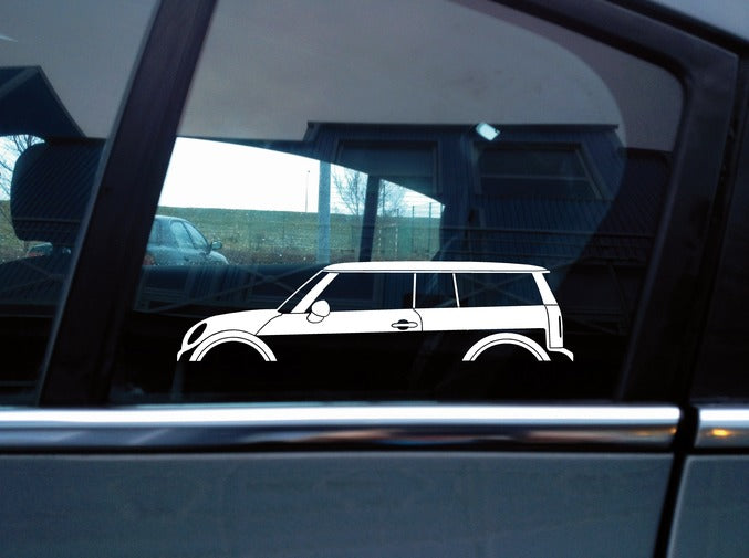 2x car silhouette stickers for Mini Clubman R55 | 1st gen, 2007-2014 S168