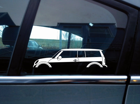 2x car silhouette stickers for Mini Clubman R55 | 1st gen, 2007-2014 S168