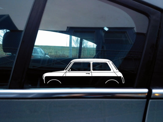 2x car silhouette stickers for Austin-Rover Mini classic Mk3 , Mk4