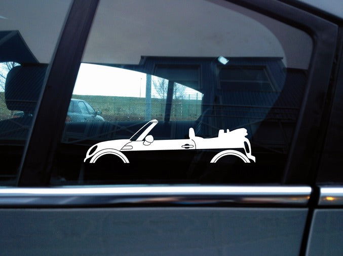 2x car silhouette stickers for Mini Cooper Convertible R57 | mk2 2nd gen S161