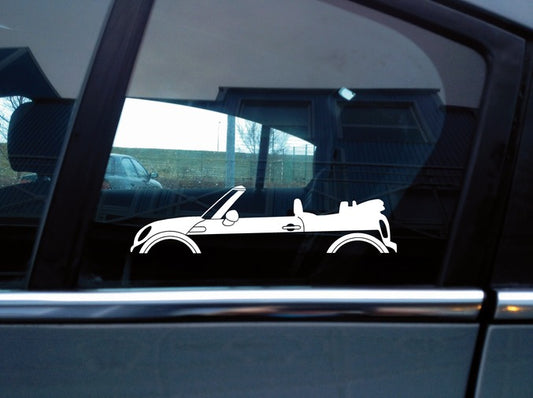 2x car silhouette stickers for Mini Cooper Convertible R57 | mk2 2nd gen S161