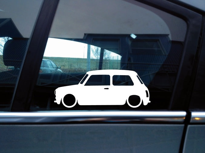 2x Lowered car stickers - for Classic Austin Mini Cooper | vintage | L09