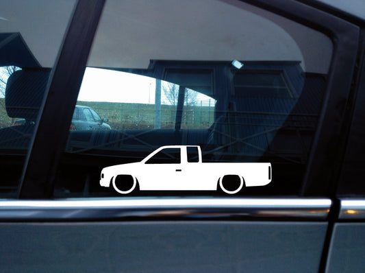 2X Lowered car JDM stickers - For Nissan Hardbody king cab PickUp (D21) L1123