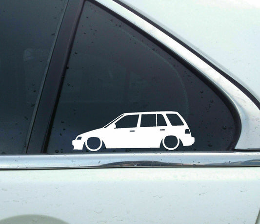 2X Lowered car outline JDM stickers - for Honda Civic Shuttle wagon wagovan L762