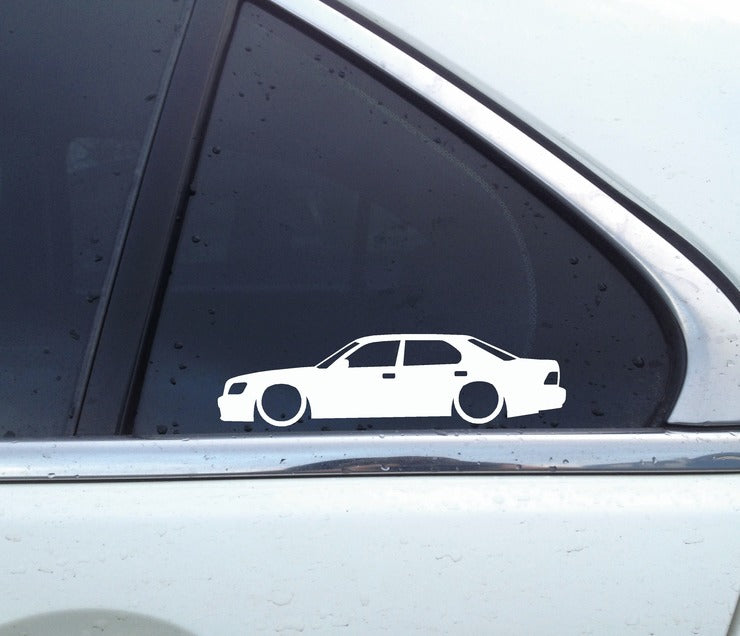 2x Lowered car outline stickers - for Lexus LS 400 (1997-2000) L915